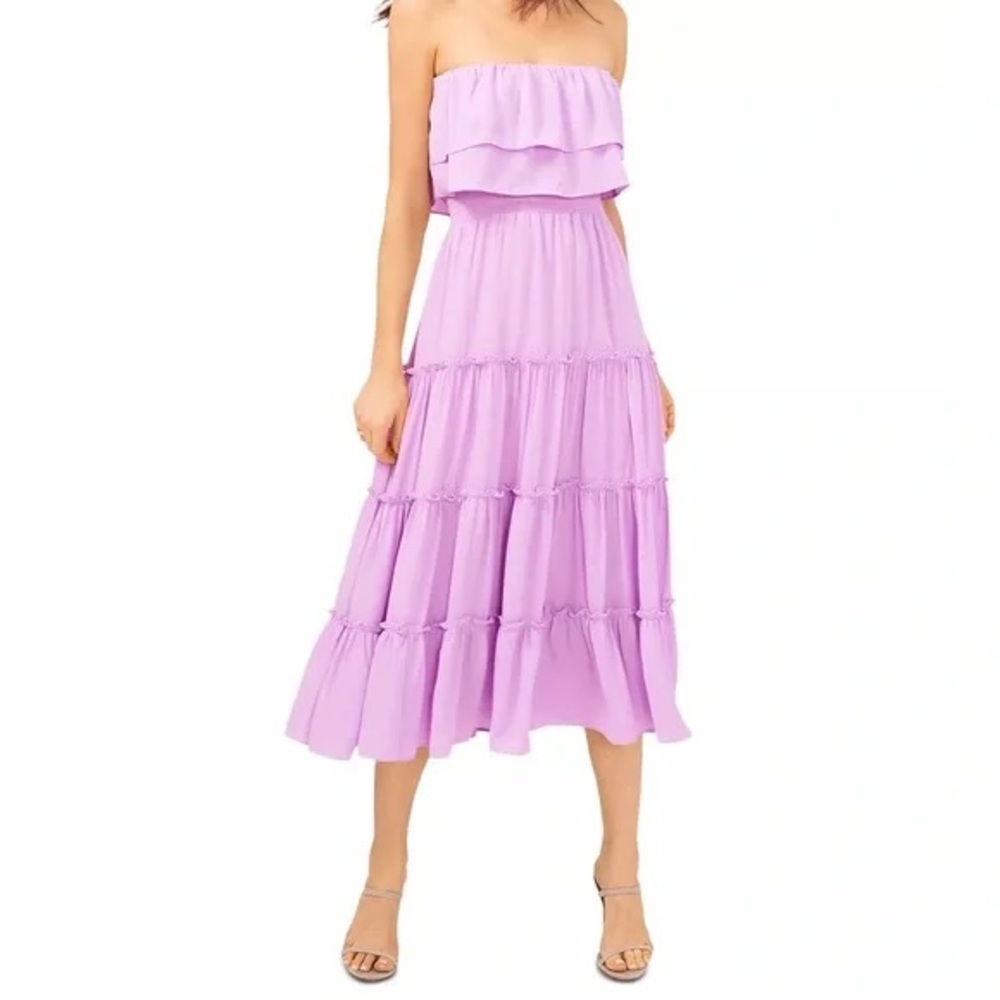 1. State Strapless Ruffle Tiered Dress - Violet
